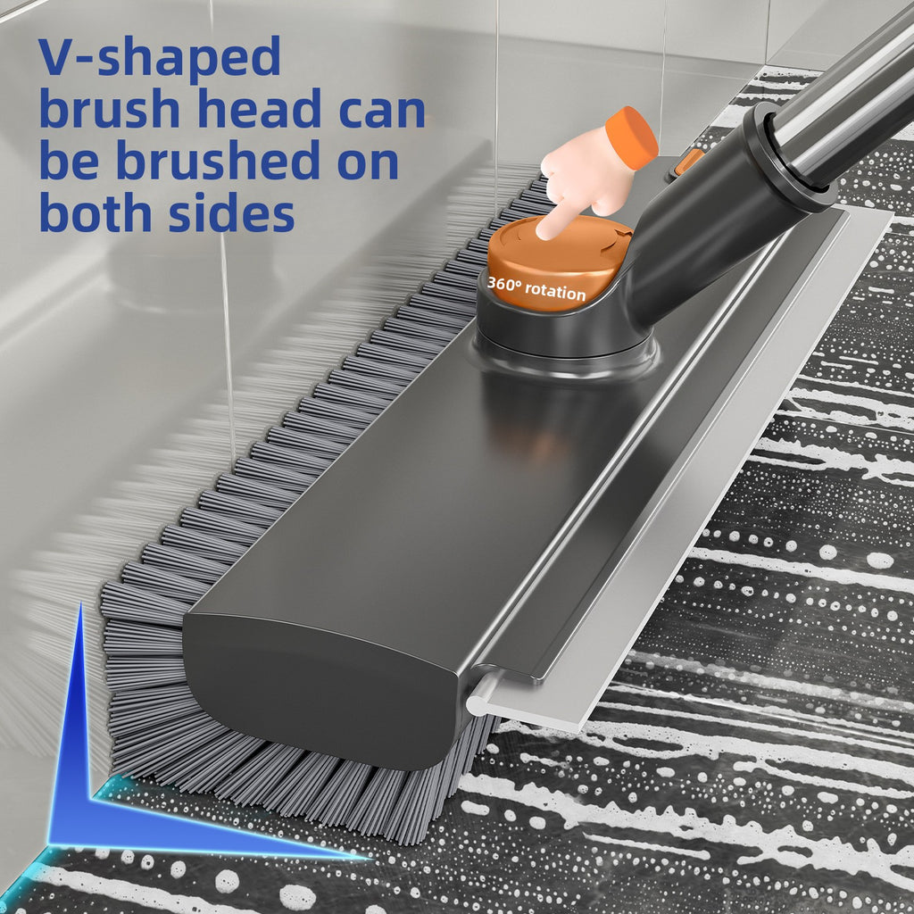 Dual-Purpose Floor Scrub Brush with Scraper