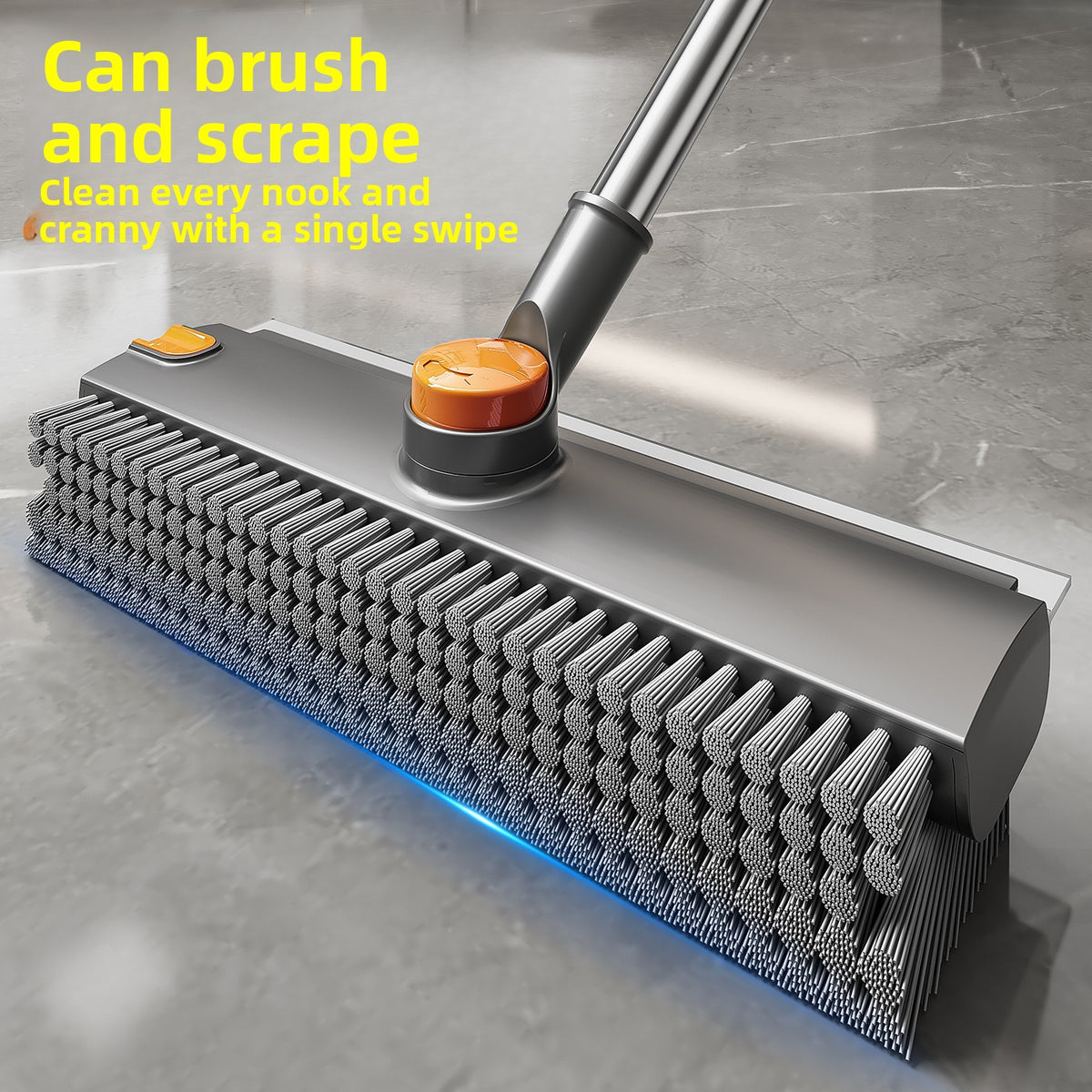 Dual-Purpose Floor Scrub Brush with Scraper