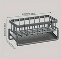 Black Stainless Steel Sink Caddy with Dishcloth Holder