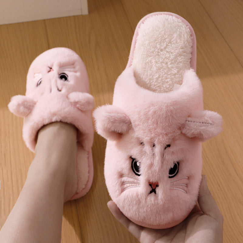 Cozy Cat Plush Indoor Slippers
