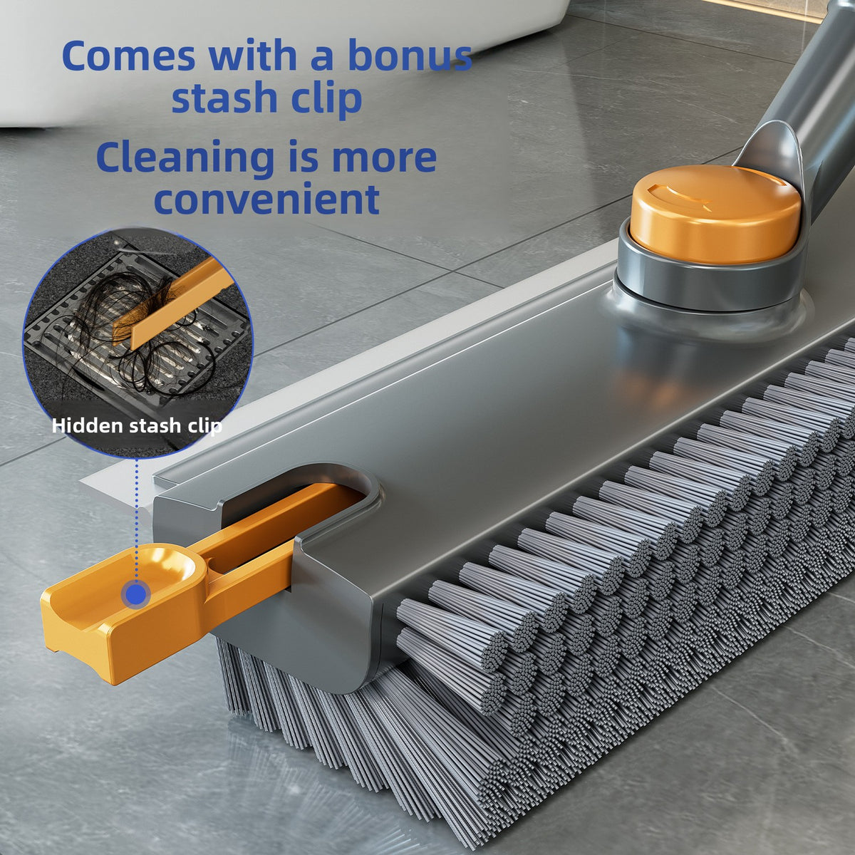 Dual-Purpose Floor Scrub Brush with Scraper