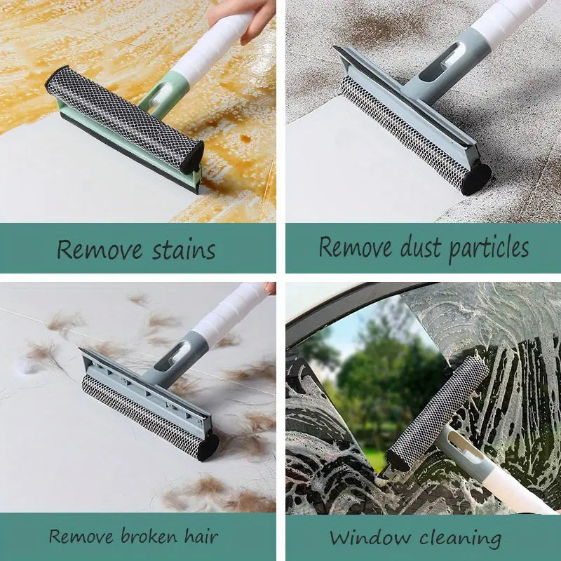 3-in-1 Window Cleaning Tool – Spray, Sponge & Squeegee