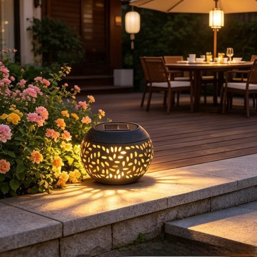 Decorative Metal Solar Garden Light with Dusk Sensor