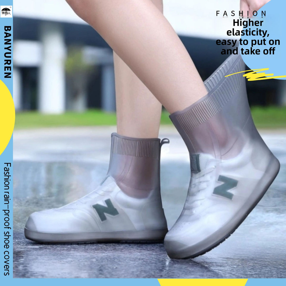 TPU Rain Shoe Covers with Textured Soles