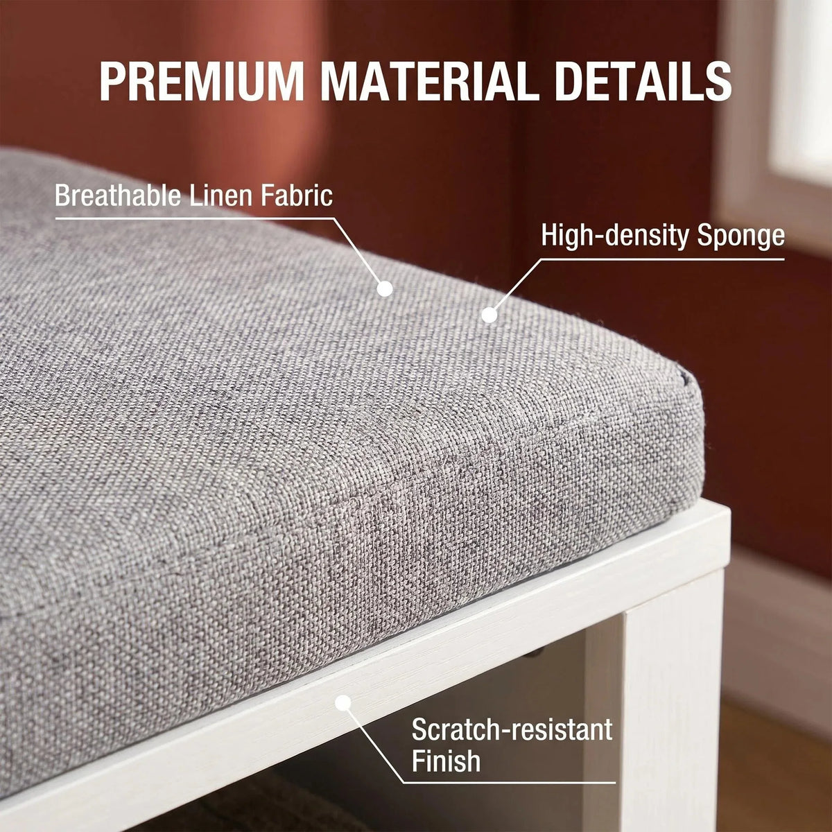 Shoe Storage Bench with Cushion — 12 Cubbies, Entryway Seat