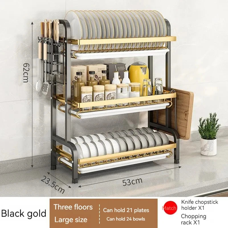 Premium 3-Tier Stainless Steel Dish Drying Rack