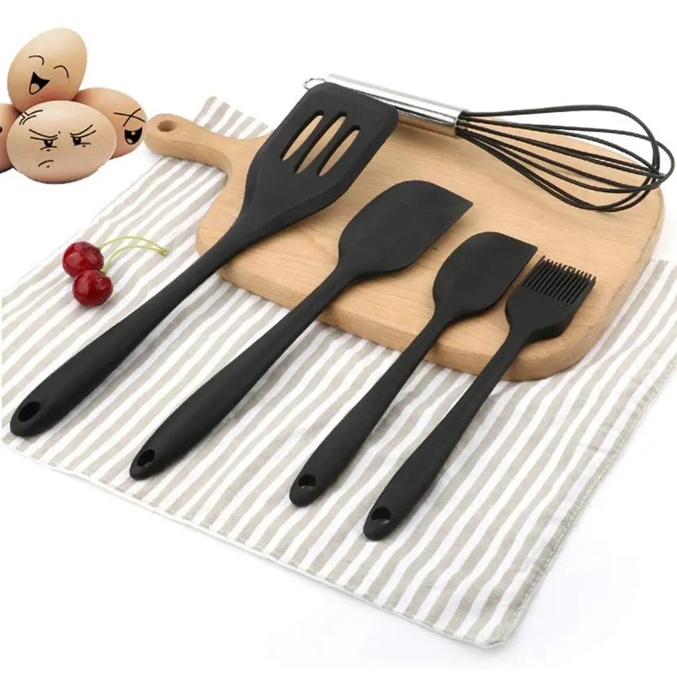 Premium 5-Piece Silicone Spatula Set — Heat Resistant Baking Utensils
