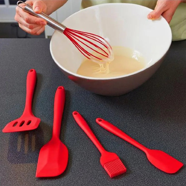 Premium 5-Piece Silicone Spatula Set — Heat Resistant Baking Utensils