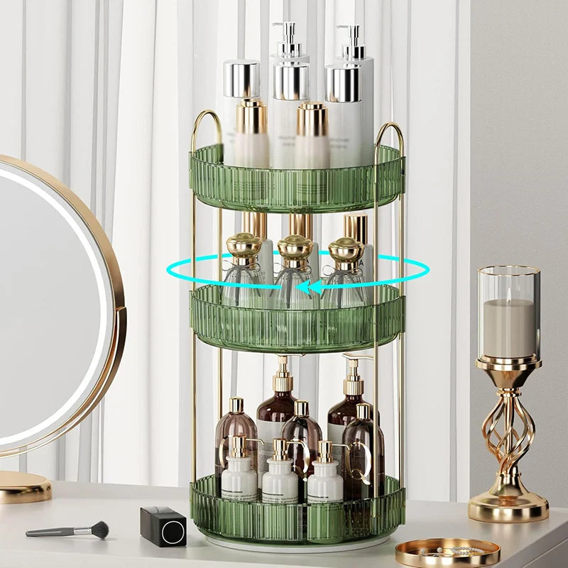 Rotating Makeup Organizer with 2 or 3 Tiers
