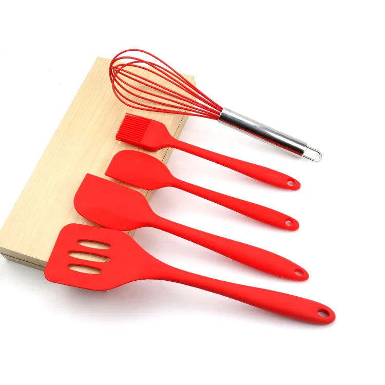 Premium 5-Piece Silicone Spatula Set — Heat Resistant Baking Utensils