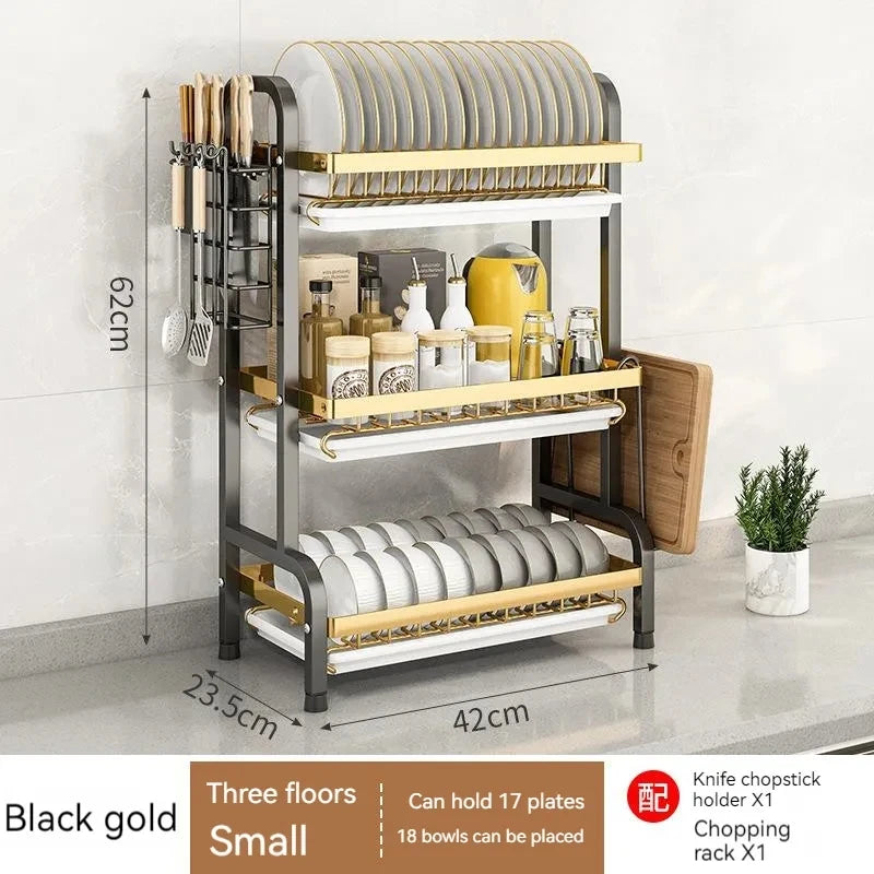 Premium 3-Tier Stainless Steel Dish Drying Rack