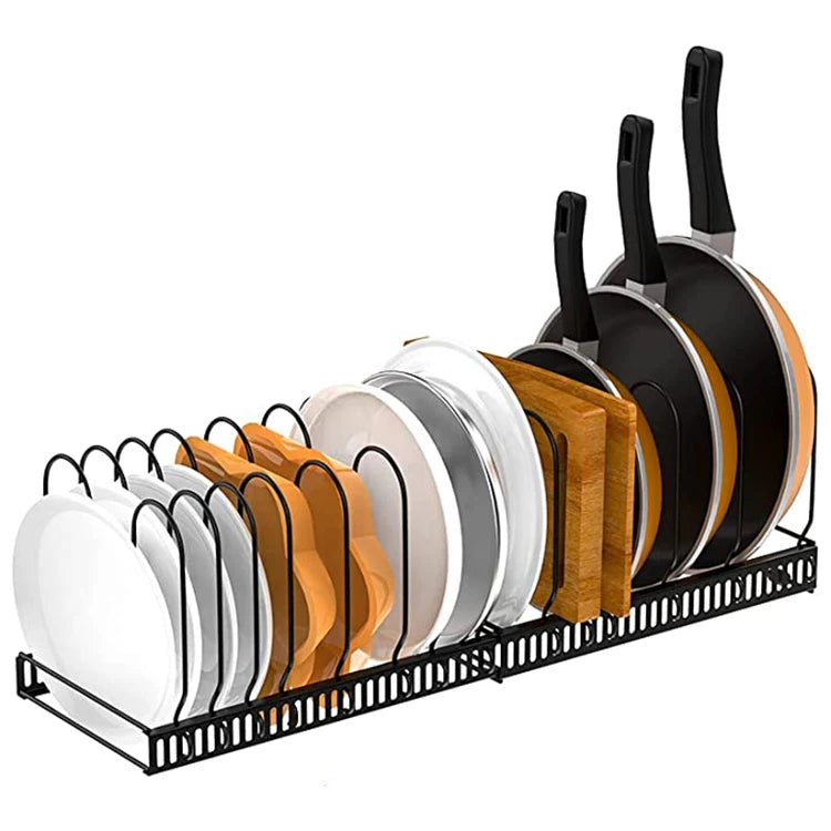 Adjustable Pan & Pot Lid Organizer Rack