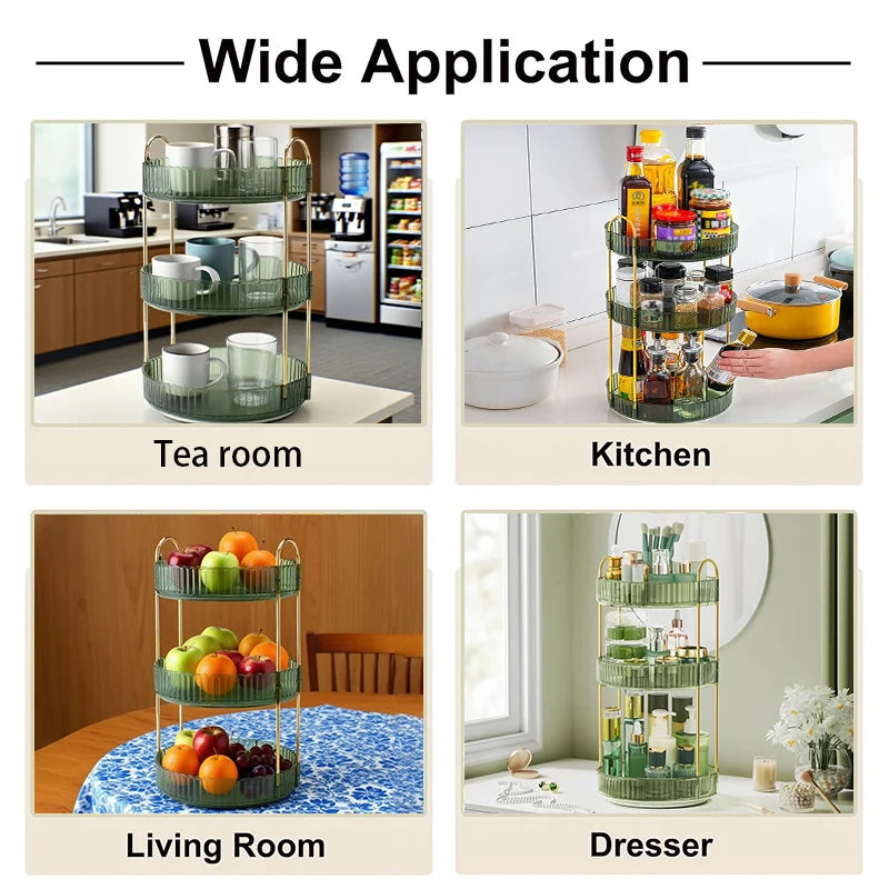 Rotating Makeup Organizer with 2 or 3 Tiers