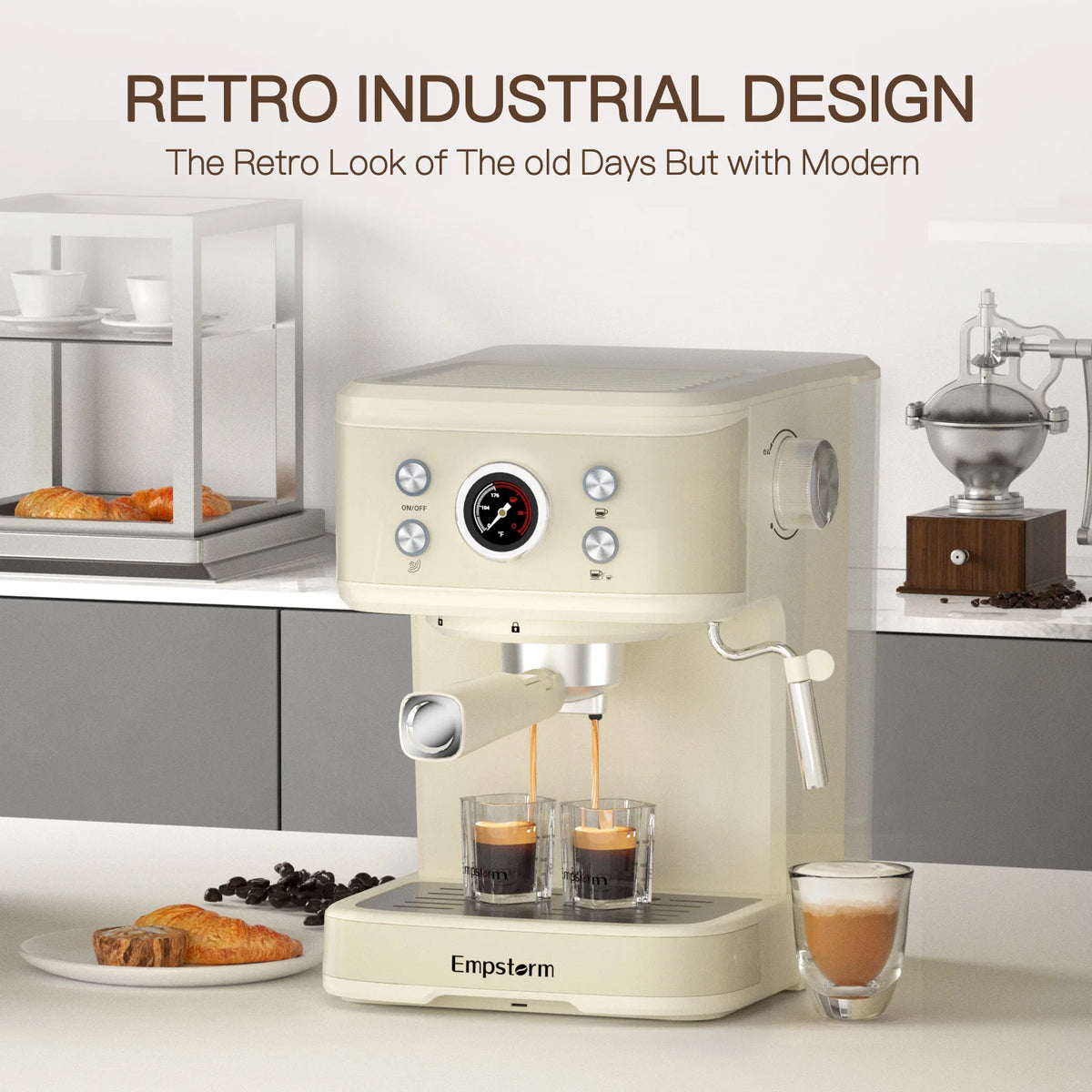 Empstorm 20-Bar Espresso Machine with Milk Frother