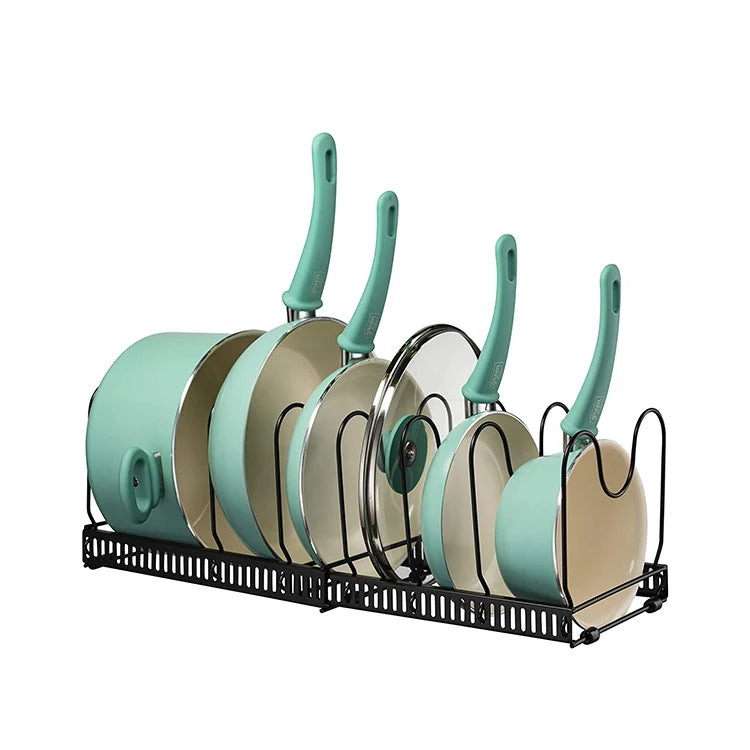 Adjustable Pan & Pot Lid Organizer Rack