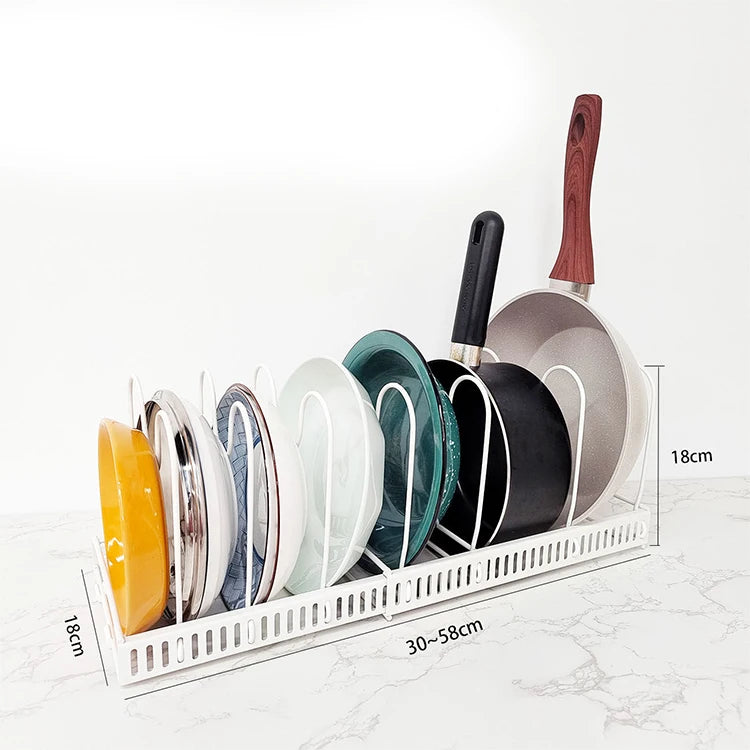 Adjustable Pan & Pot Lid Organizer Rack