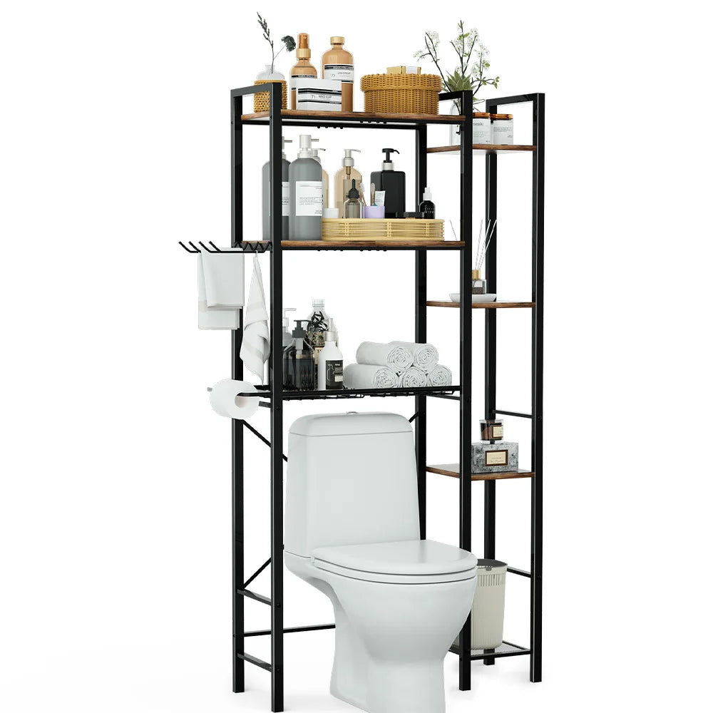 Premium 3-Tier Over-the-Toilet Storage Cabinet with Side Rack