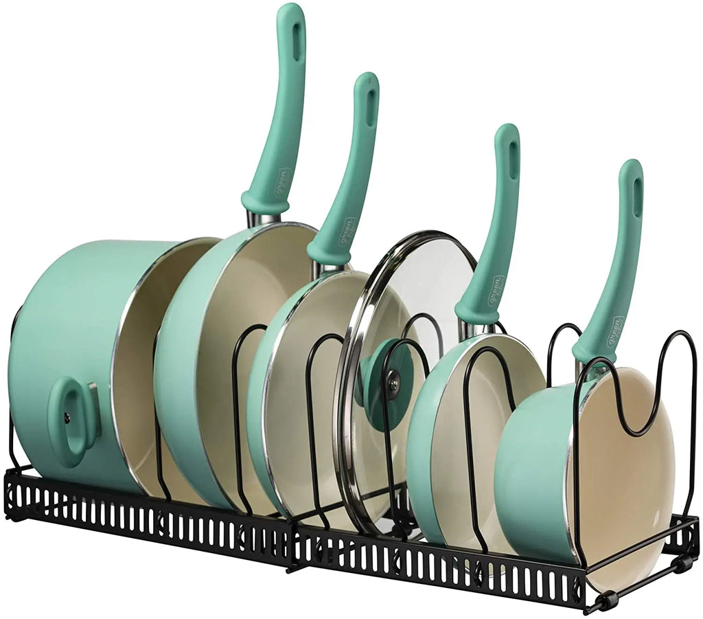 Adjustable Pan & Pot Lid Organizer Rack