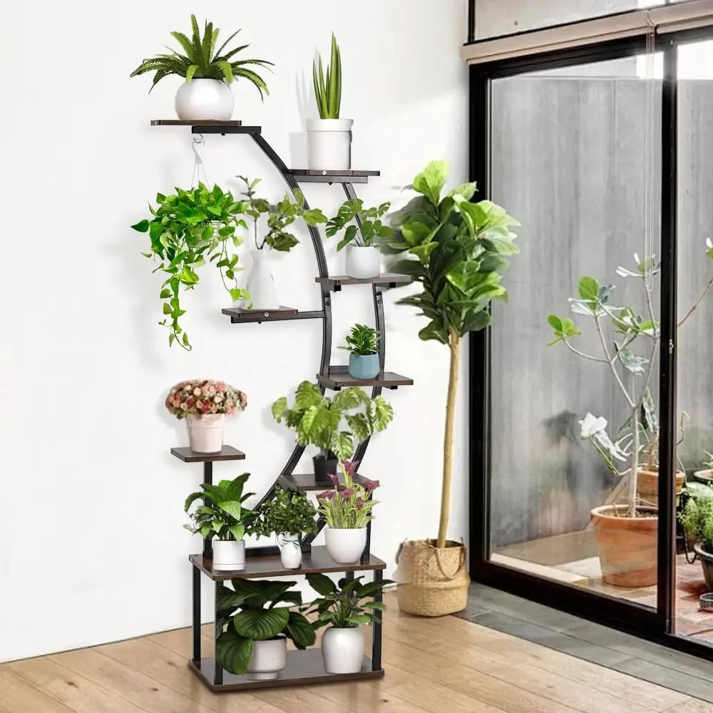 Premium Vintage Metal Plant Stand — Multi-Tier Indoor Display Shelf