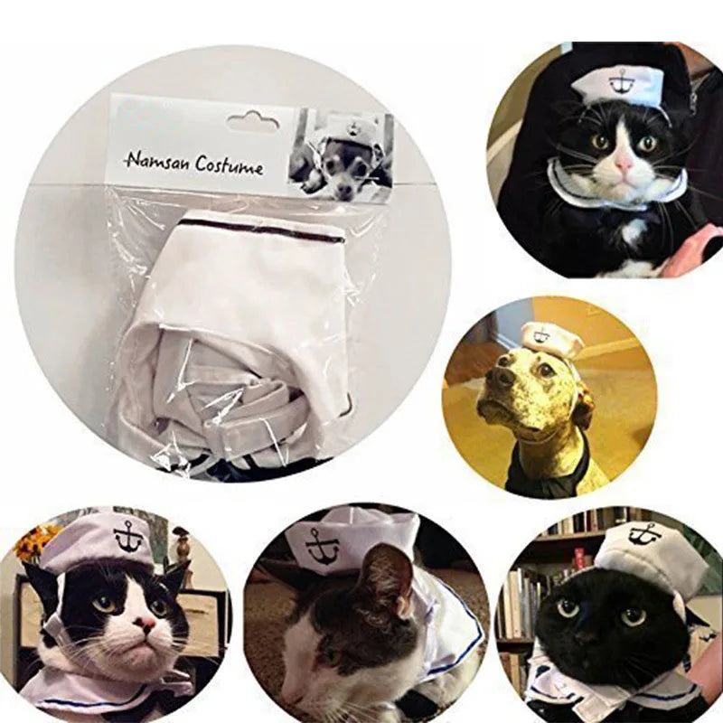 White Sailor Costume for Cats