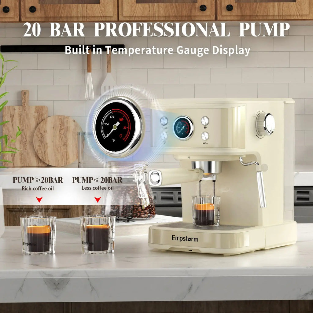 Empstorm 20-Bar Espresso Machine with Milk Frother
