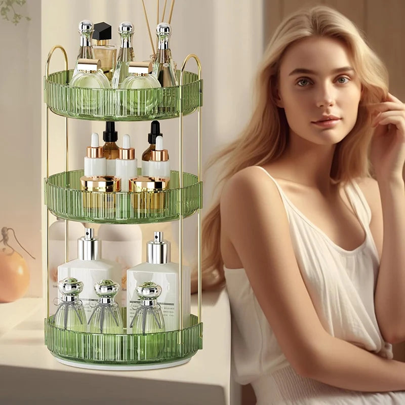 Rotating Makeup Organizer with 2 or 3 Tiers