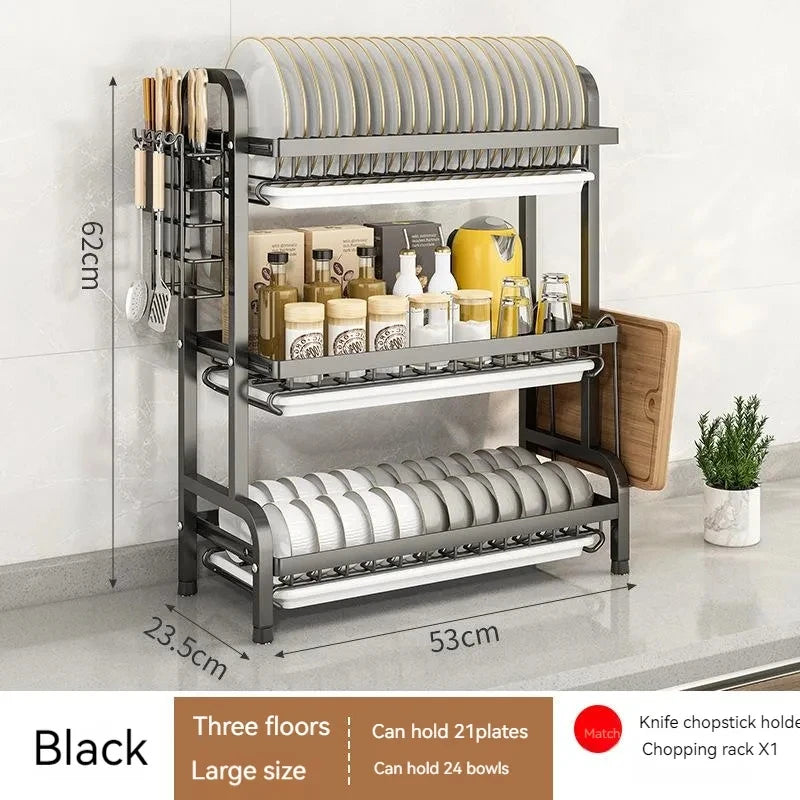 Premium 3-Tier Stainless Steel Dish Drying Rack
