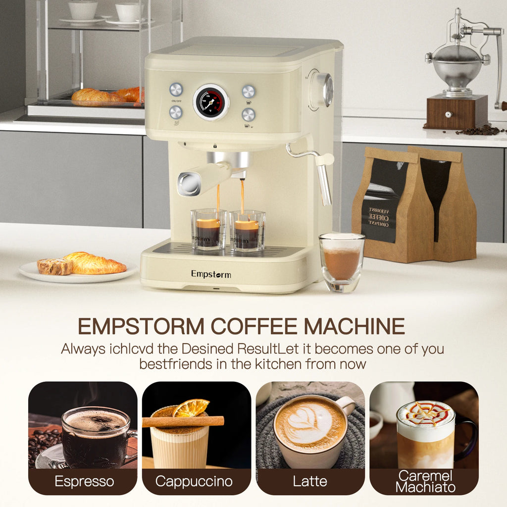 Empstorm 20-Bar Espresso Machine with Milk Frother