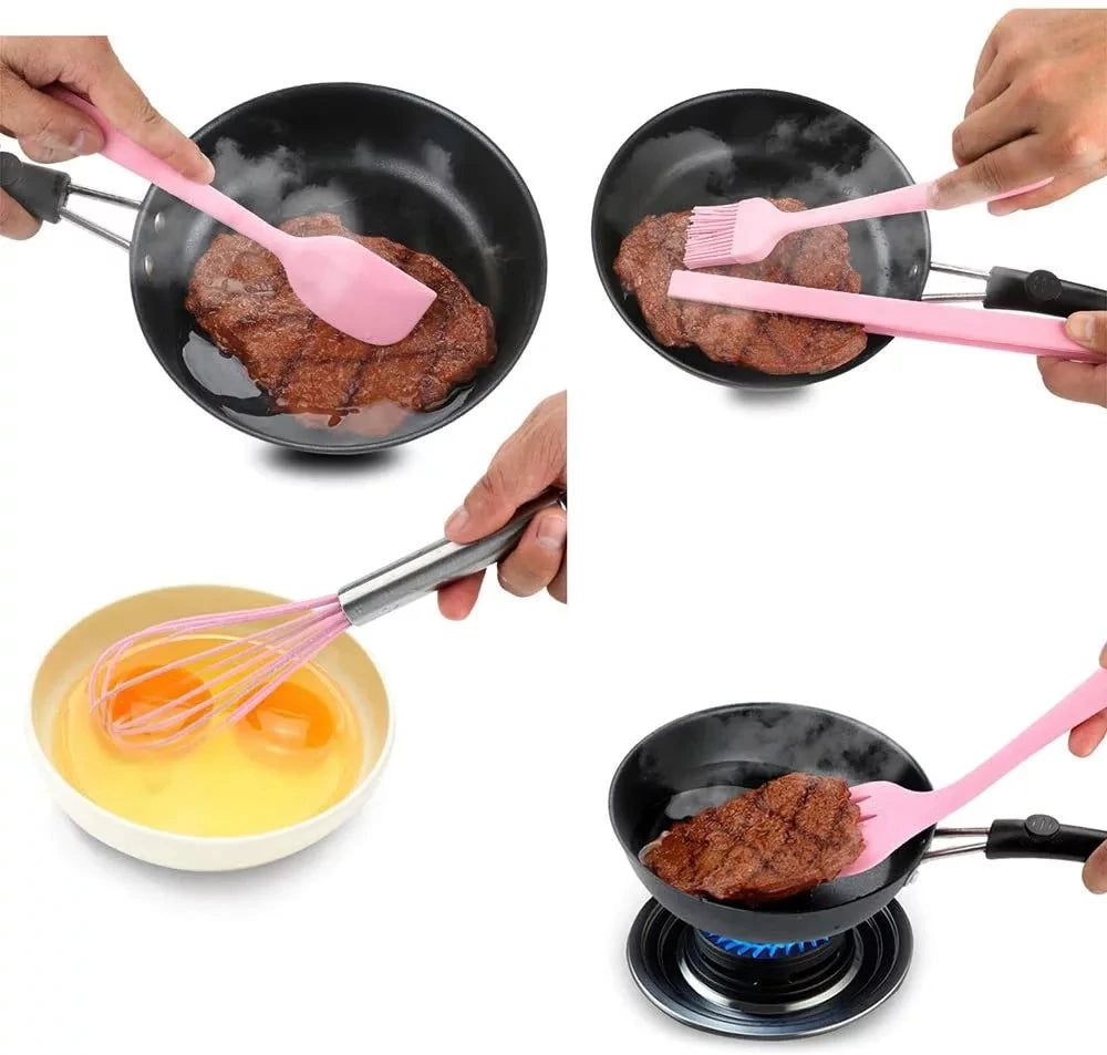 Premium 5-Piece Silicone Spatula Set — Heat Resistant Baking Utensils