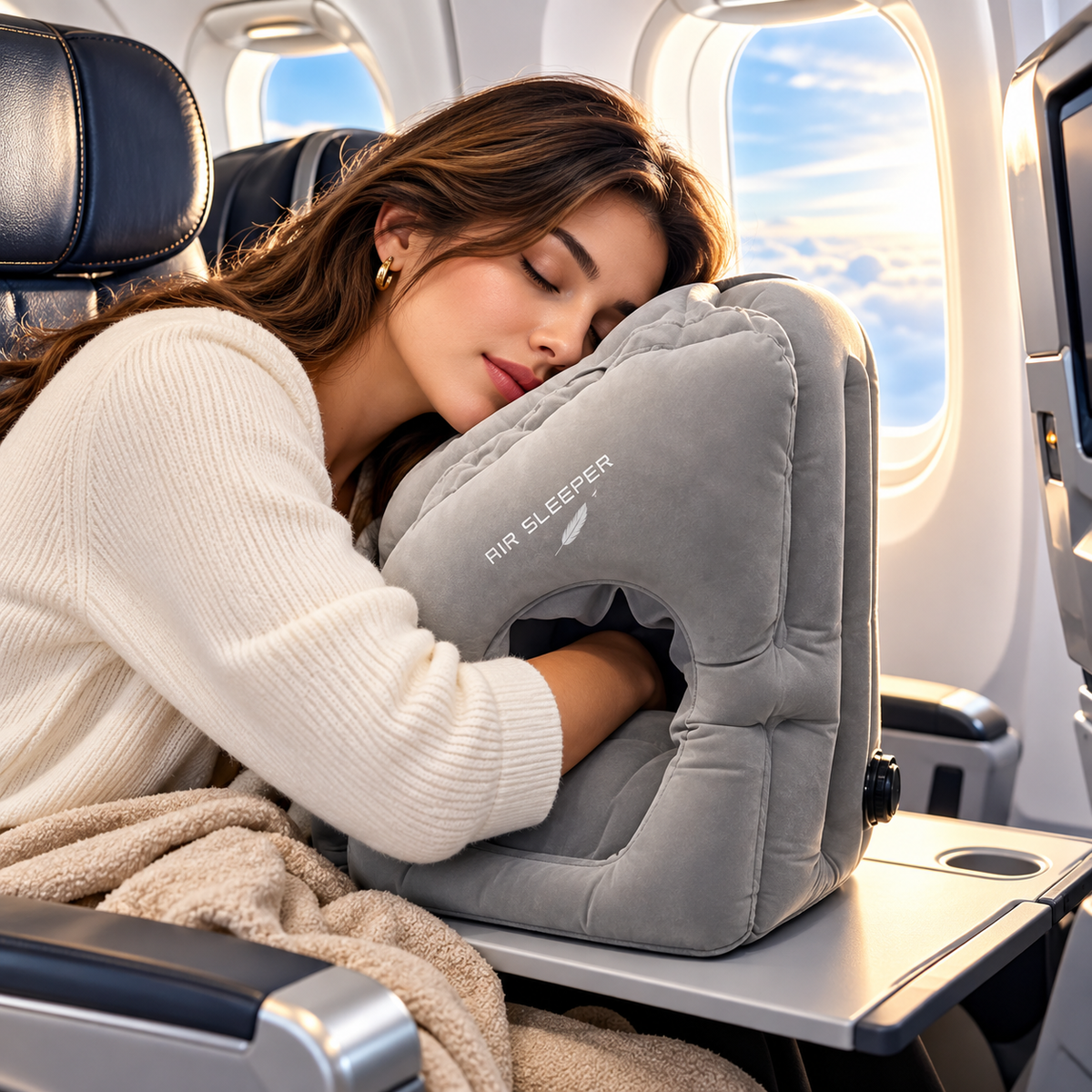 Inflatable Neck Pillow for Travel – Ergonomic & Adjustable