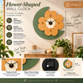 Flower-Shaped Wall Clock – Elegant Colorful Accent