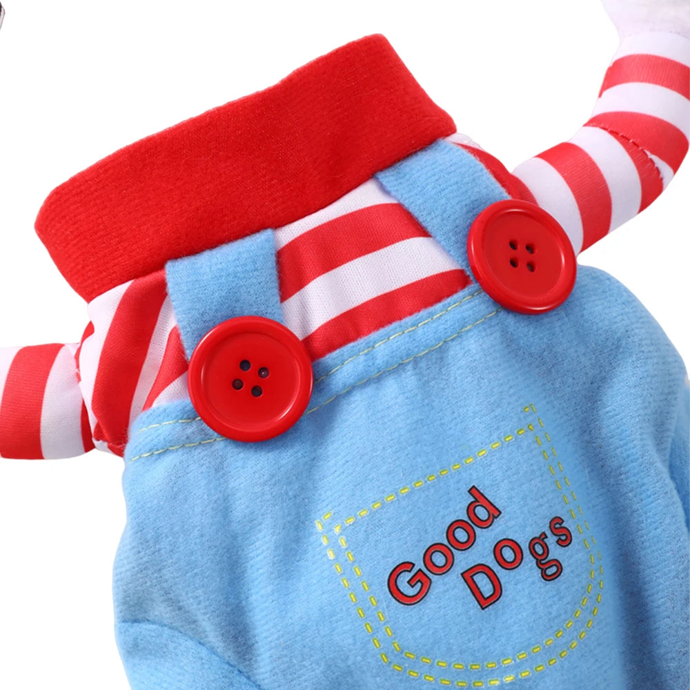 Blue Striped Halloween Costume for Dogs