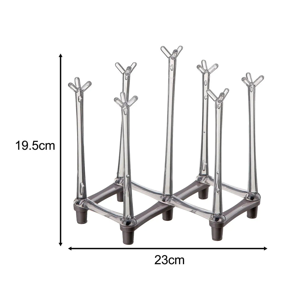 Adjustable 7-Cup Drying Rack – Retractable Space-Saving Mug & Bottle Organizer