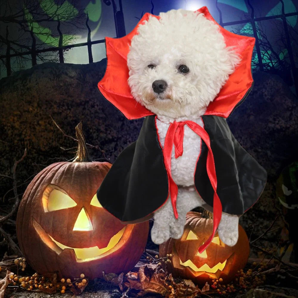 Red Vampire Cloak Halloween Costume for Pets