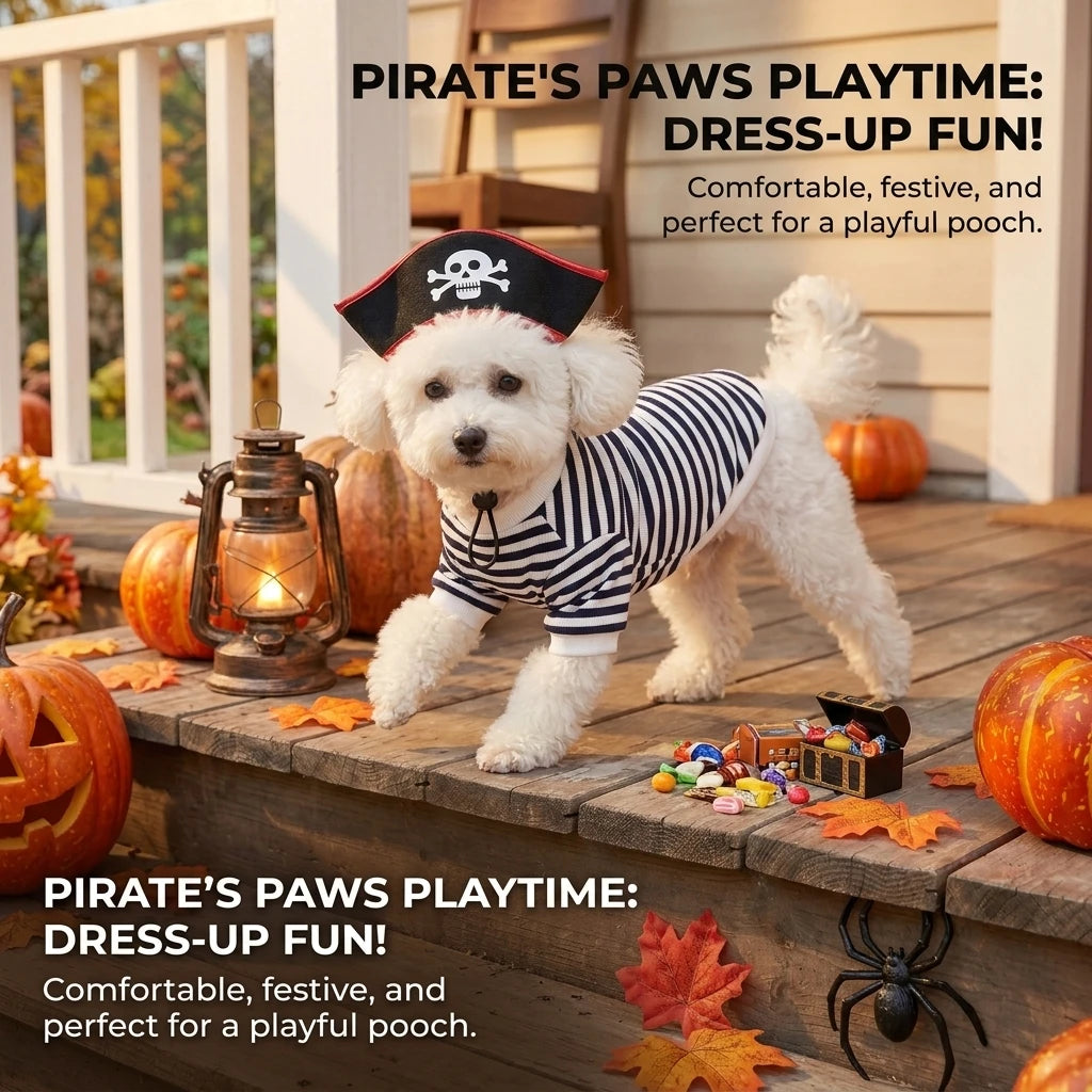 Pirate Costume with Skull Hat for Pets
