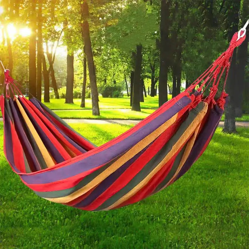 Single Wide Canvas Hammock – Portable Outdoor Camping & Leisure Swing
