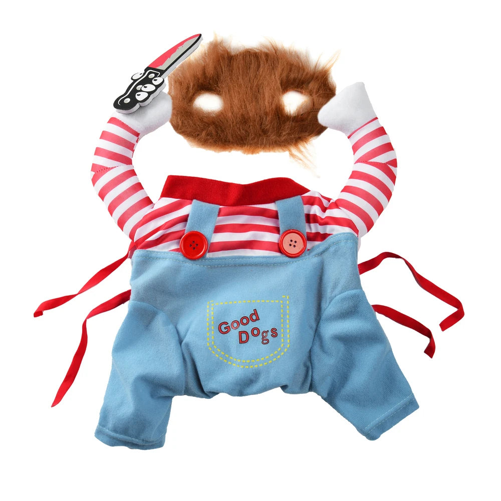 Blue Striped Halloween Costume for Dogs