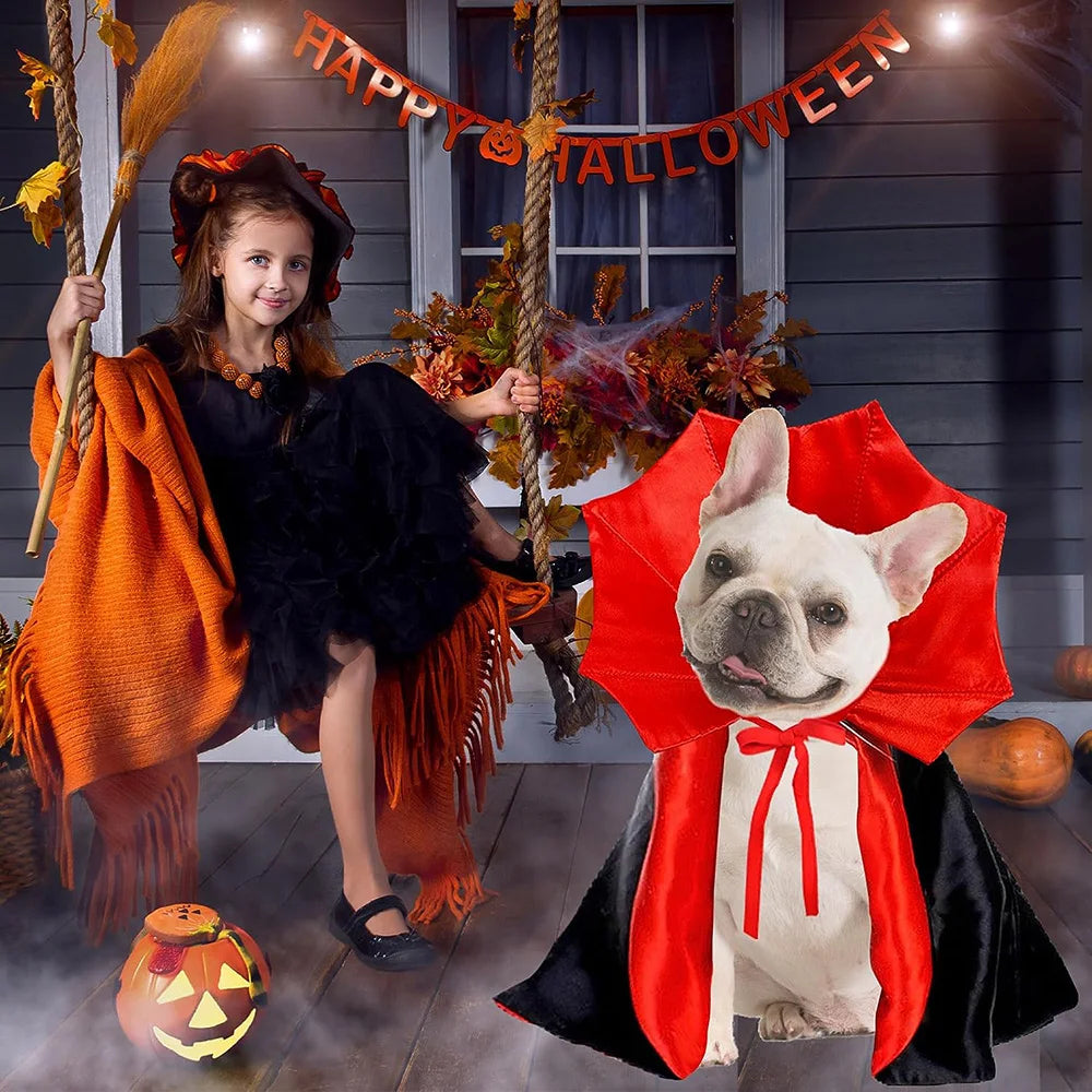 Red Vampire Cloak Halloween Costume for Pets