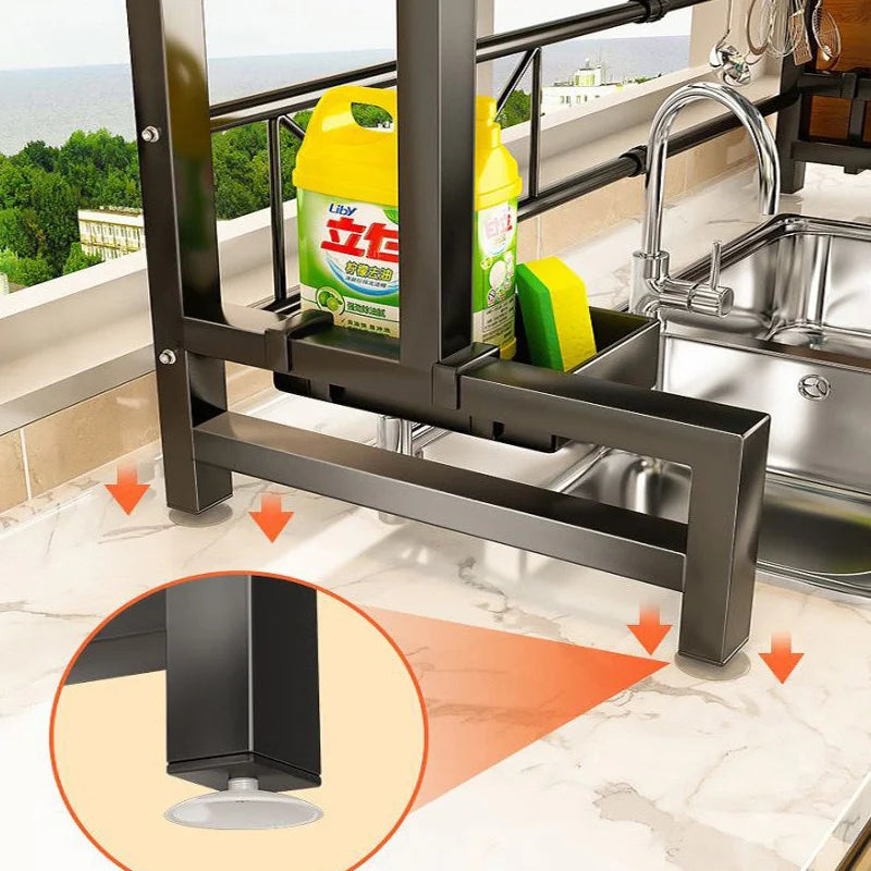Expandable Over-Sink Shelf & Dish Drying Rack Organizer