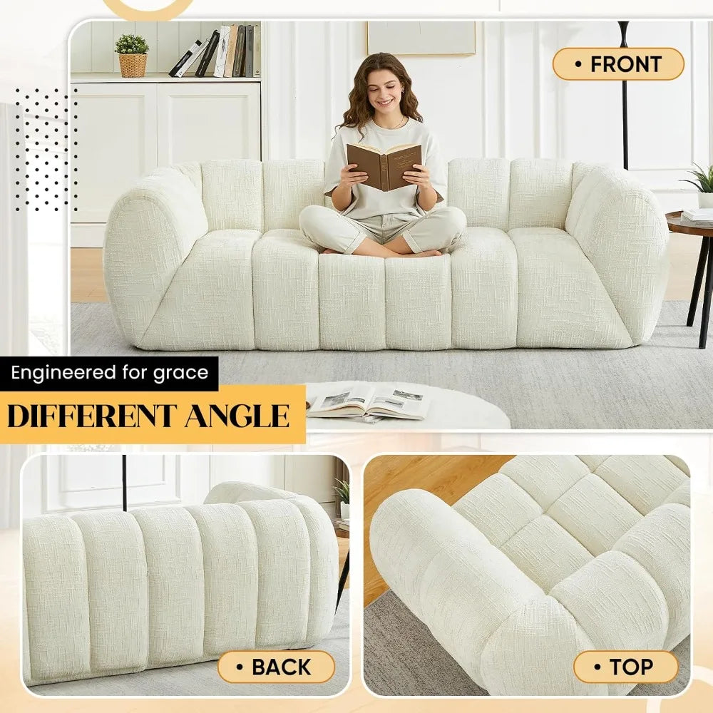 2-Piece L-Shaped Sectional Sofa Set — Deep Seat Cloud Chenille Couch