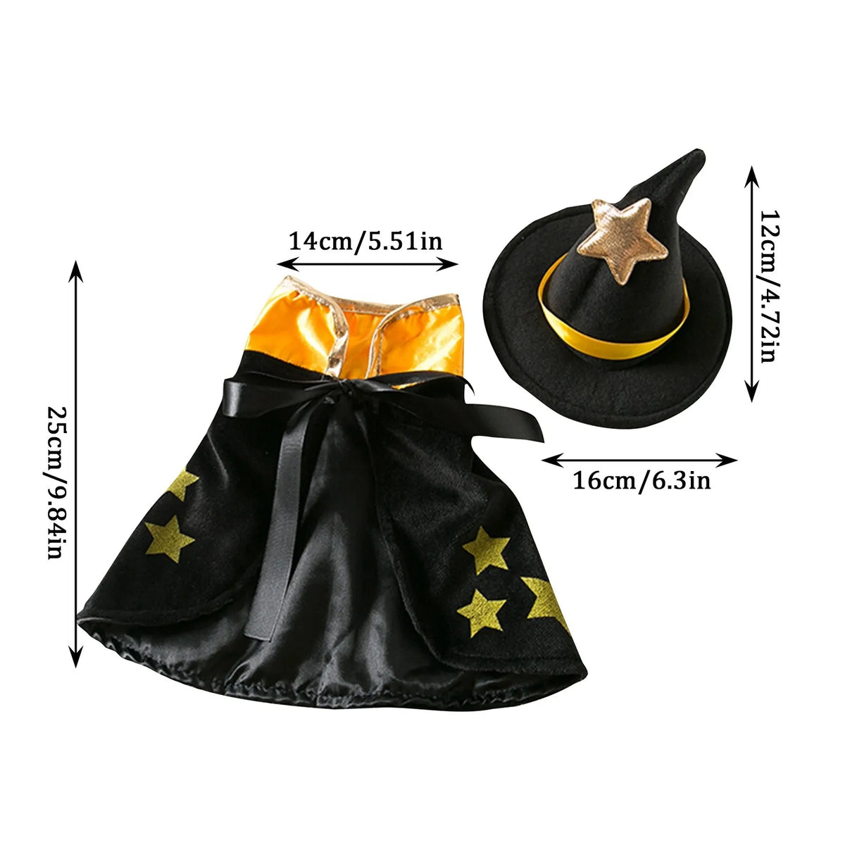 Spider Witch Cape & Hat Halloween Costume for Dogs