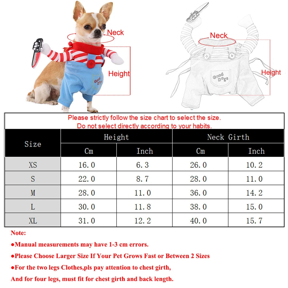 Blue Striped Halloween Costume for Dogs