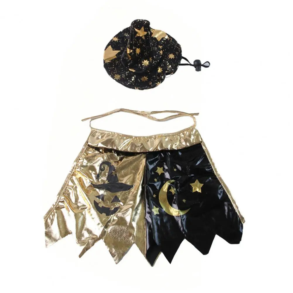 Witch Cape & Hat Halloween Costume for Pets