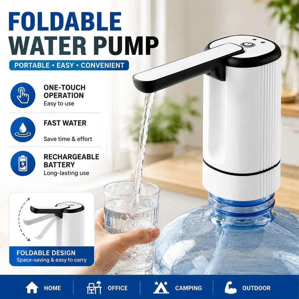Smart Rechargeable Electric Water Dispenser with Foldable Spout & Type-C Charging