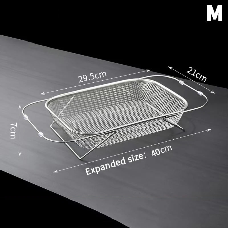 Stainless Steel Sink Colander — Stackable Drain & Wash Basket