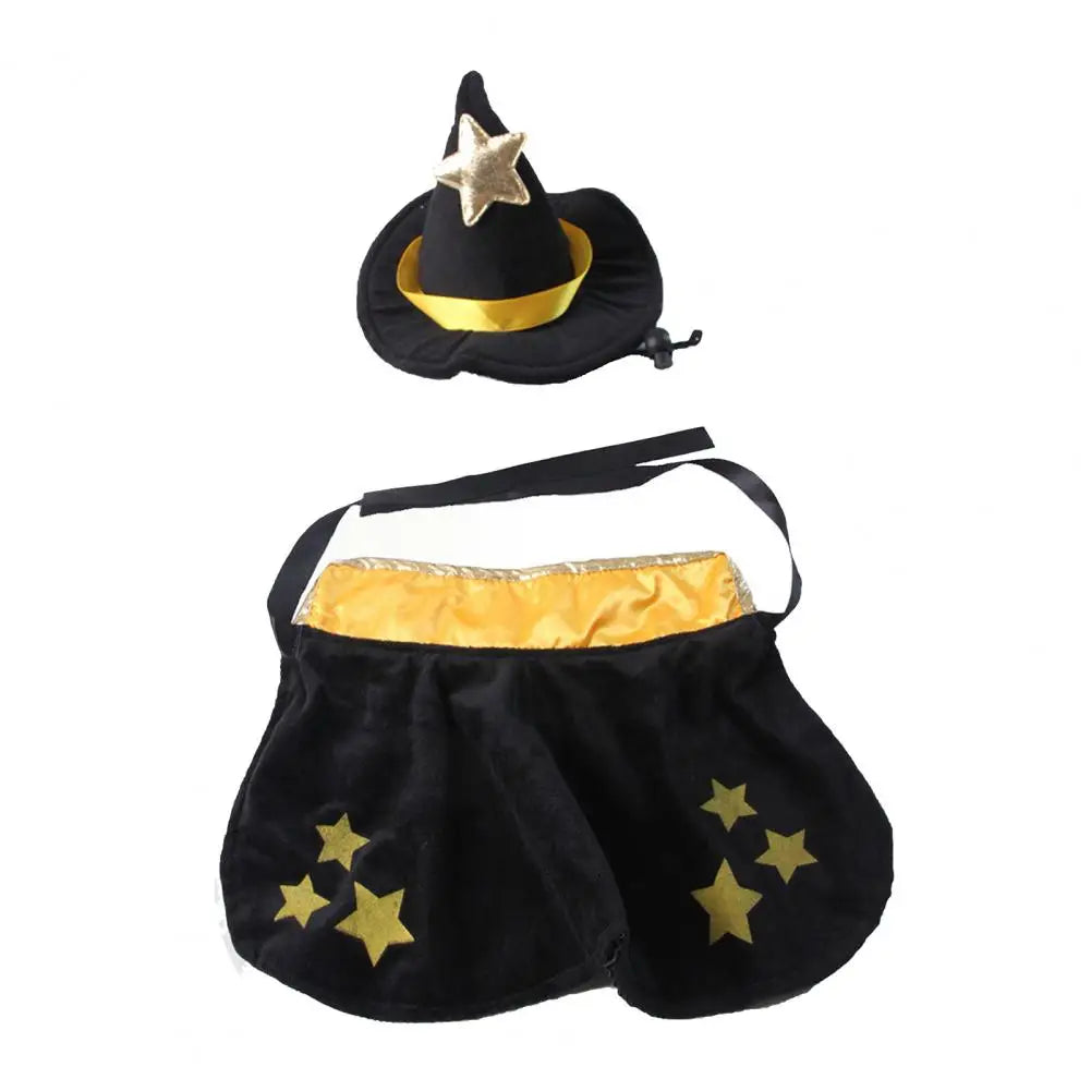 Witch Cape & Hat Halloween Costume for Pets