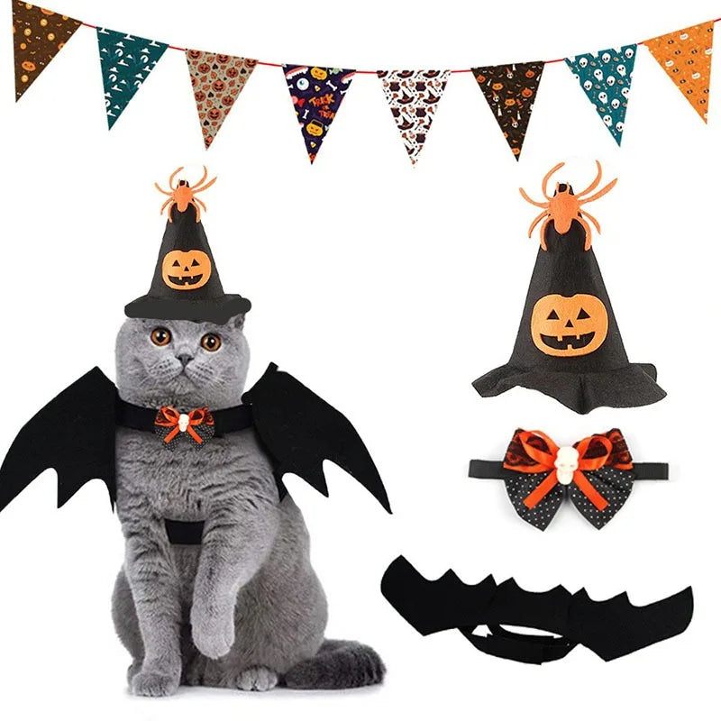 Halloween Bat Costume Accessory Set for Cats