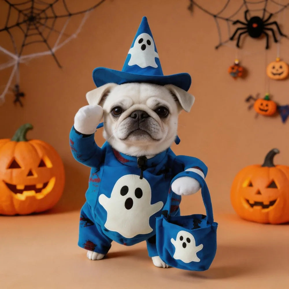 Fluorescent Ghost Halloween Costume for Pets