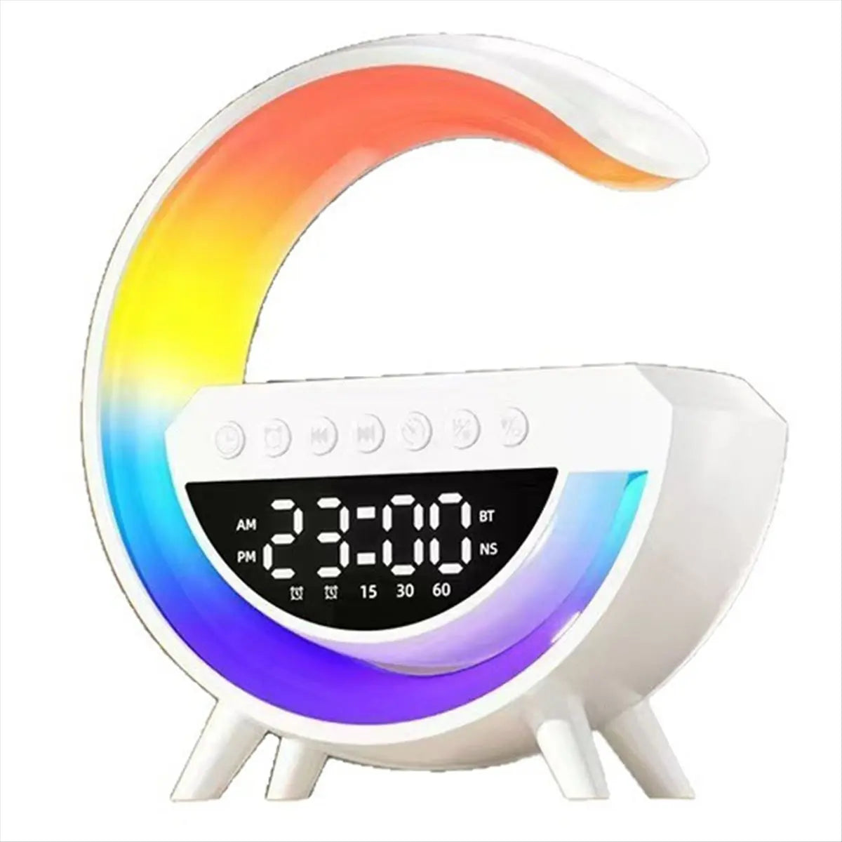 Smart Alarm Clock with Wireless Charger, Speaker & Night Light