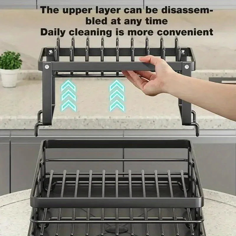 Multifunctional Sink Dish Drying Rack, Space-Saving